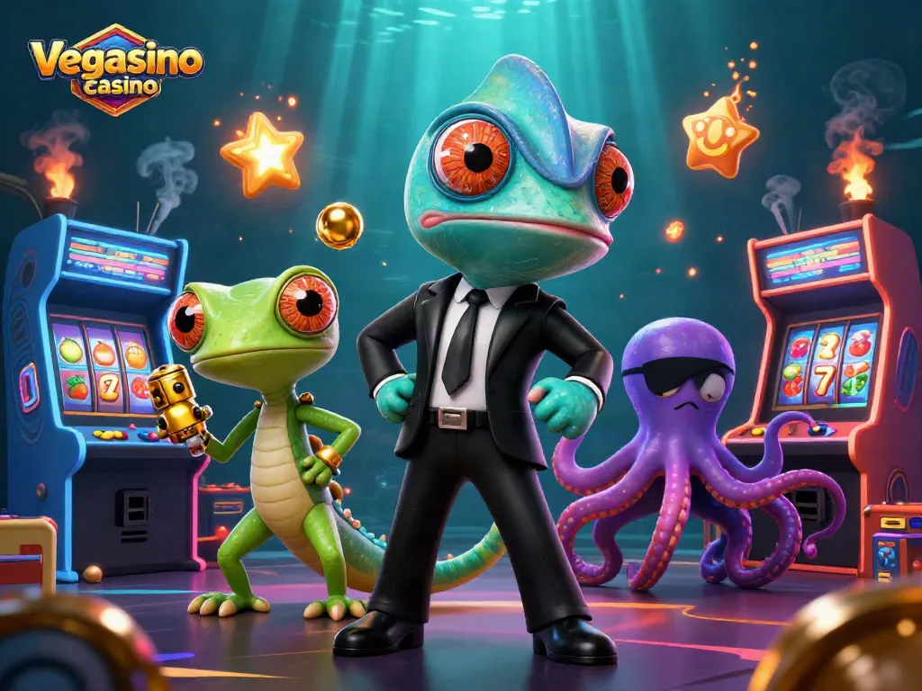 Engage in thrilling action at vegasino casino with vibrant games and animated characters!