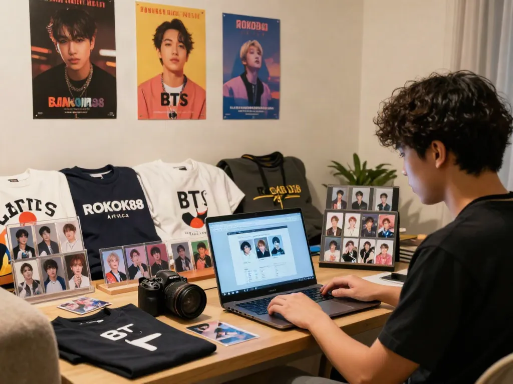 Explore rokok88 apk for BTS merch online shopping experience with colorful items.
